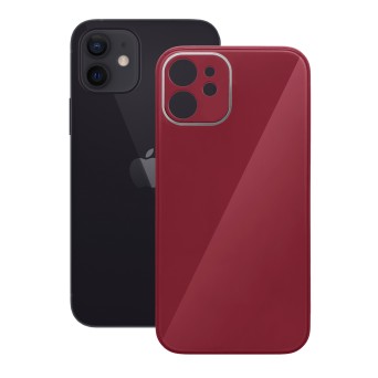 Custodia iPhone 12 Cover Posteriore Acrilico Rosso