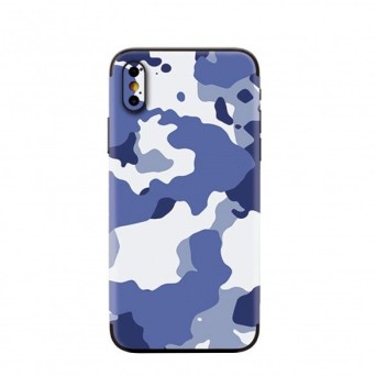 3D back protection light blue camouflaged mobile phone