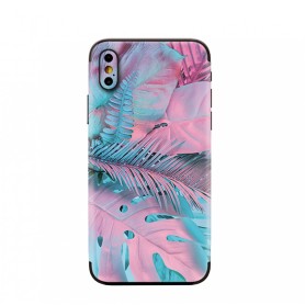 3D back protection mobile phone pink forest