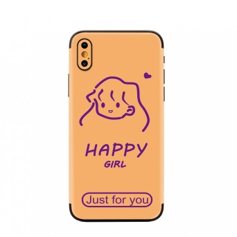 3D mobile phone back protection happy girl