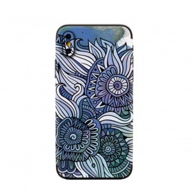 mandala bleu pour tlphone portable protection dorsale 3D