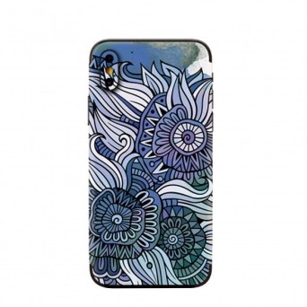 3D back protection mobile phone blue mandala