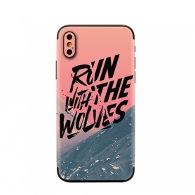 3D back protection mobile phone run with the wolves