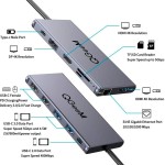 USB-C Dock Station QGeeM HC1202 Plata