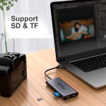 USB-C Dock Station QGeeM HC1202 Prateado