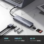 USB-C Dock Station Ugreen 6 in 1 argento