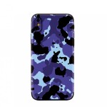 3D blauwe camouflage mobiele telefoon rugbescherming