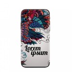 Telefono cellulare lorem ipsum con protezione per la schiena 3D