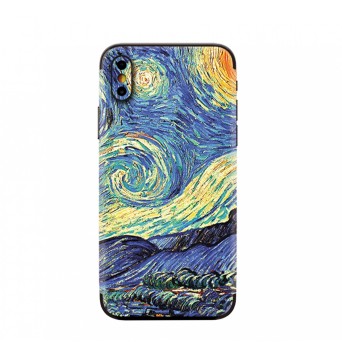 Peinture de tlphone portable 3D de protection arrire van gogh