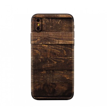 Protection dorsale 3D pour tlphone portable parquet en bois fonc